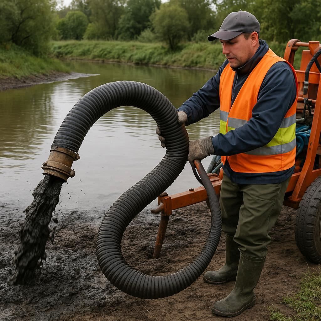 Очистка прудов и водоемов от ила в Белоозёрском