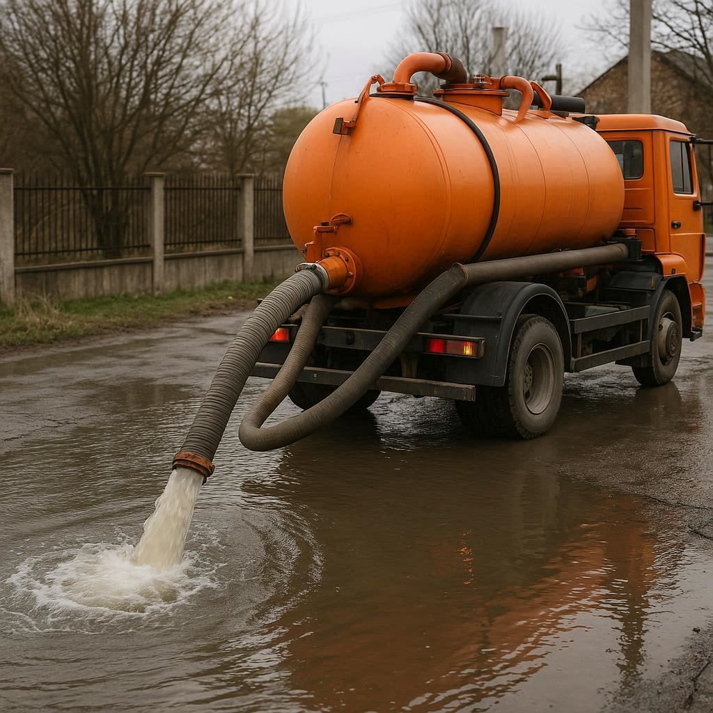 Откачка воды в Белоозёрском
