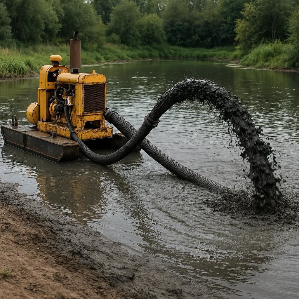 Очистка прудов и водоемов от ила в Белоозёрском