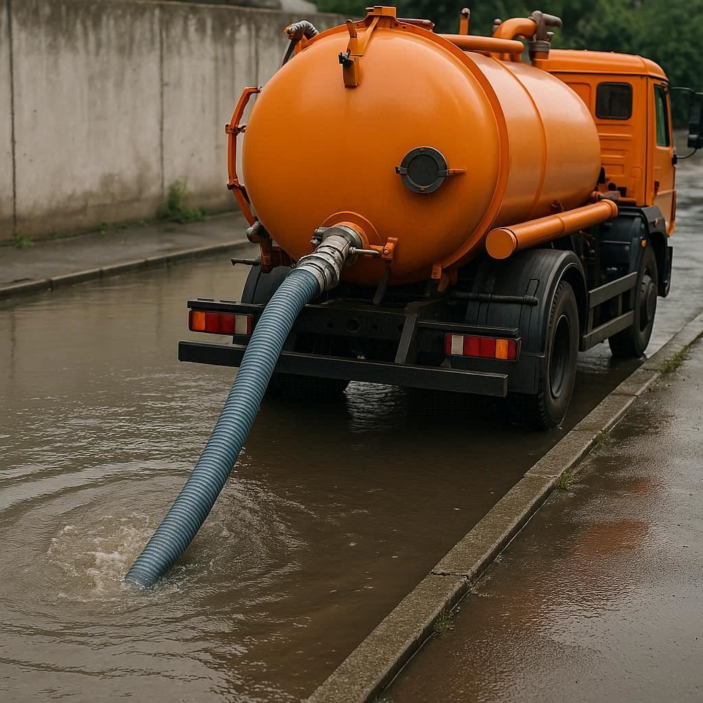 Откачка воды в Белоозёрском